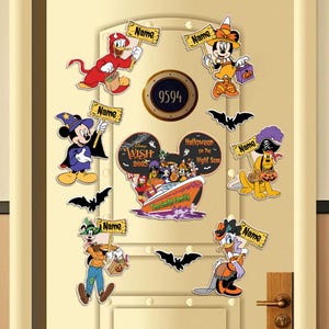 Personalized Disney Halloween Cruise Magnet, Mickey & Friends Halloween Magnet, Halloween on the High Seas Disney Cruise Line Magnet
