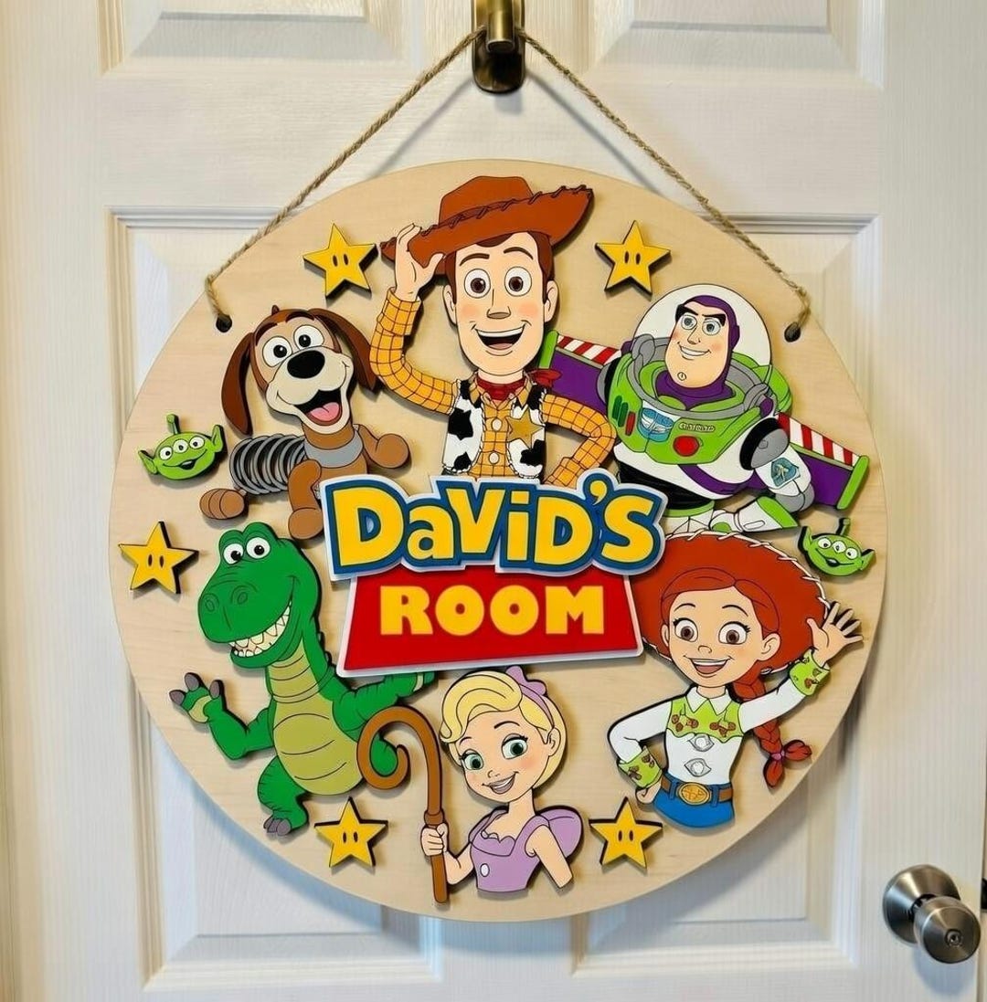 Personalized Toy Story Wooden Name Sign, Kids Room Door Decor, Custom ...