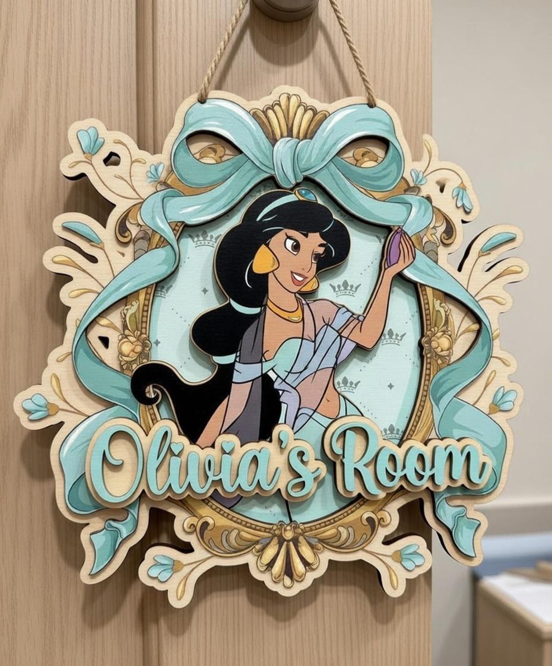 Princess Room Loading Sign Disney Snow White Jasmine Princess Wooden Door Sign, Personalized ...