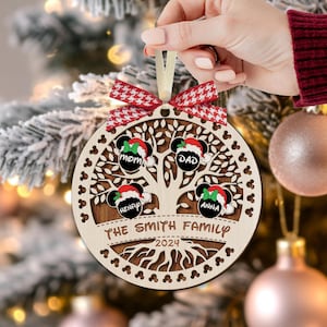 Personalized Disney Family Tree Ornament, Disney Christmas Ornament, Disney Vacation Ornament, Disneyland Family Trip Ornament