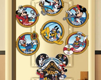 Imán personalizado de Mickey y sus amigos para crucero, imán para puerta de crucero familiar de Disney, puerta de camarote de crucero familiar de Disney, decoración para puerta de camarote