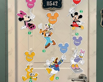 Personalized Disney Balloon Magnet, Mickey and Friends Magnet, Cruise Door Magnet, Disney Cruise Trip Magnet, Stateroom Door Decor