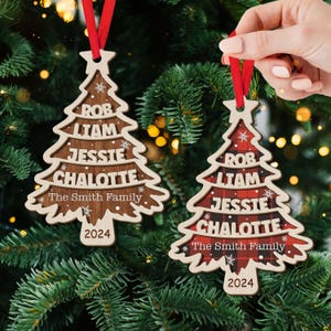 Personalized Family Christmas Ornament, Family Names Tree Ornament, Family Ornament With Pets, Christmas Tree Name, 2025 Christmas Ornament