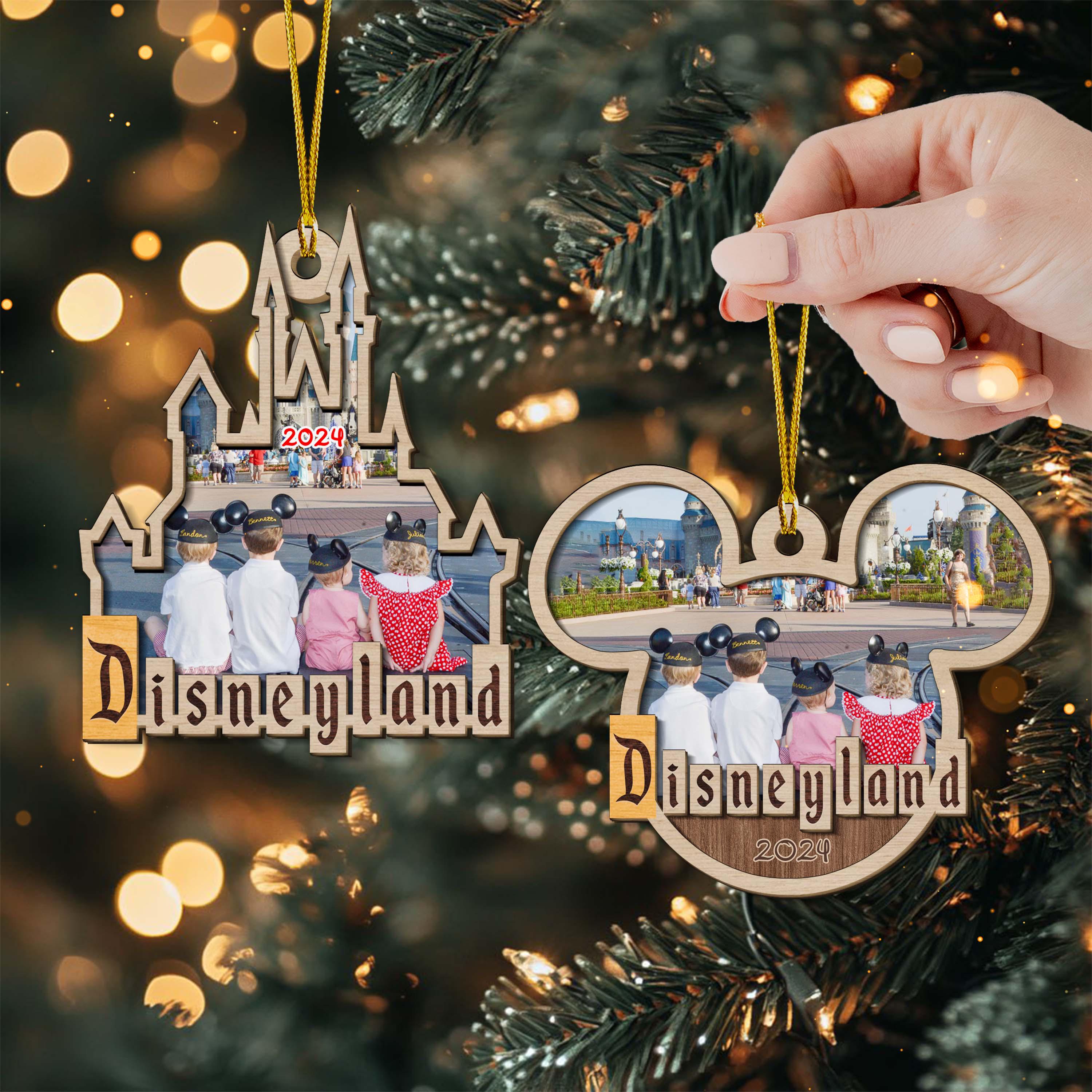 Personalized Photo Disney Family Trip 2024 Ornament, Disneyland Ornament, Disney Photo Ornament, Custom Family Vacation Photo Ornament