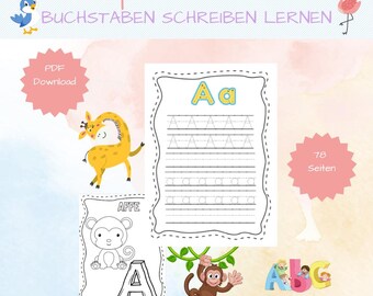 ABC Writing Book for Children – Exercise Book with Coloring Pictures 78 Pages | Tracing, Learning to Write & Fun While Painting PDF