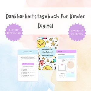 Diario de gratitud para niños | digitales | alemán | Para pequeños milagros y grandes momentos | Diario de sentimientos para niños | Diario en formato PDF
