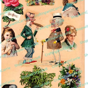 Página 10 do álbum de recortes de objetos efêmeros vitorianos da década de 1880