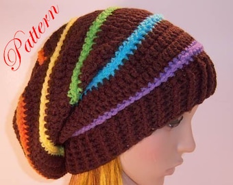 Candy Rainbow Slouch Hat """P A T T E R N"""