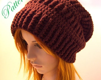 Mocha Slouchy Delight Hat """P A T T E R N"""