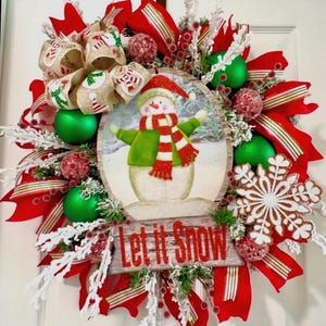 Christmas Snowman Door wreath Christmas Decor farmhouse holiday snowman festive wreath winter wonderland