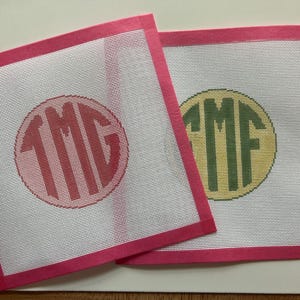 Custom Monogrammed Needlepoint Ornament/Door Hanger