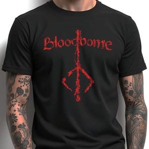 Maglietta personalizzata Bloodborne &quot;Hunter&#39;s Mark&quot; / Merchandising Soulsborne unico e limitato