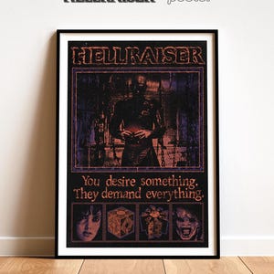 Hellraiser (1987) Poster - &quot;Desires&quot; | Clive Barker&#39;s Horror Movie Custom Wall Decor