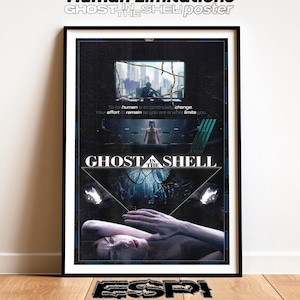 Ghost in the Shell Movie Poster: Melancholic Anime Print with a Cyberpunk Vibe