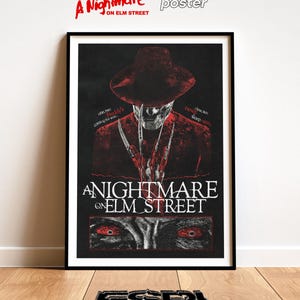Freddy Krueger A Nightmare on Elm Street Poster - &quot;Never Sleep Again&quot; |  Horror Movie Custom Wall Decor | Unique Print, Limited Design