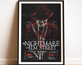 Freddy Krueger A Nightmare on Elm Street Poster - "Never Sleep Again" |  Horror Movie Custom Wall Decor | Unique Print, Limited Design