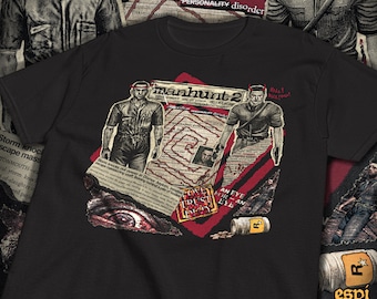 Camiseta de Manhunt 2 (2007): "Doble personalidad" - Artículos de terror de Rockstar Games