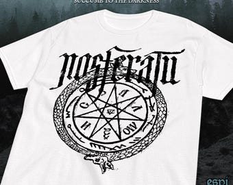 Nosferatu T-Shirt "Count Orlok Sigil" - White Version - Cinephile Horror Clothing