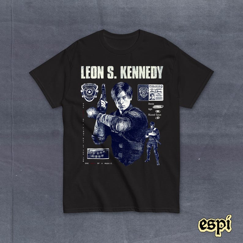 resident evil 2 leon kennedy shirt biohazard re zombie merch fanart horror survival tee rpd