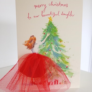 Personalisierte 3D Tutu Weihnachtskarte für Tochter / Sie