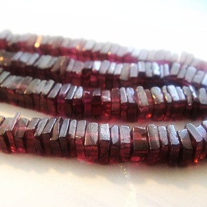 Shop Sale...Garnet Heishi Beads, Natural Gemstones,  Wholesale Gems, 4-5mm,