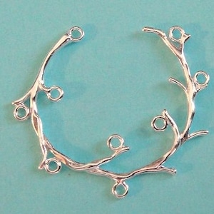 Sterling Silver Vine Link Connector Pendant, 34x30mm, 1 PC