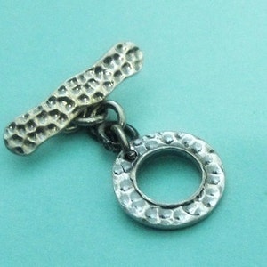 スターリングシルバー ハンマートグル、925 シルバー ラウンドクラスプ、11 mm、バー 17 x 4 mm、1 セット