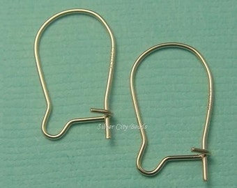 Gold Filled Earwire, Ear Wire, 10 Pcs (5 Prs)- 14K Gold Filled Kidney Earwire- 15x9mm