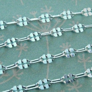 Sterling Silver Sequin Chain, Dapped Drawn Cable Link, WHOLESALE Chain by the Foot,Dapped 2.30x4mm, Oval 3.50x1.6mm / Select your size