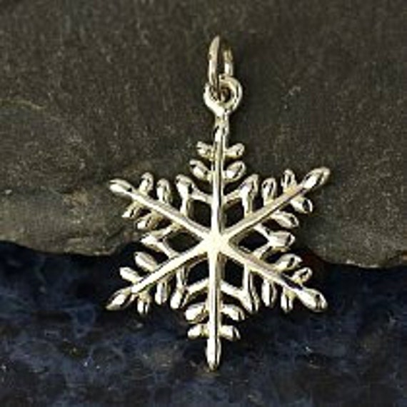 Snowflake Snow Flake Charms Pendants, 925 Sterling Silver, Pc