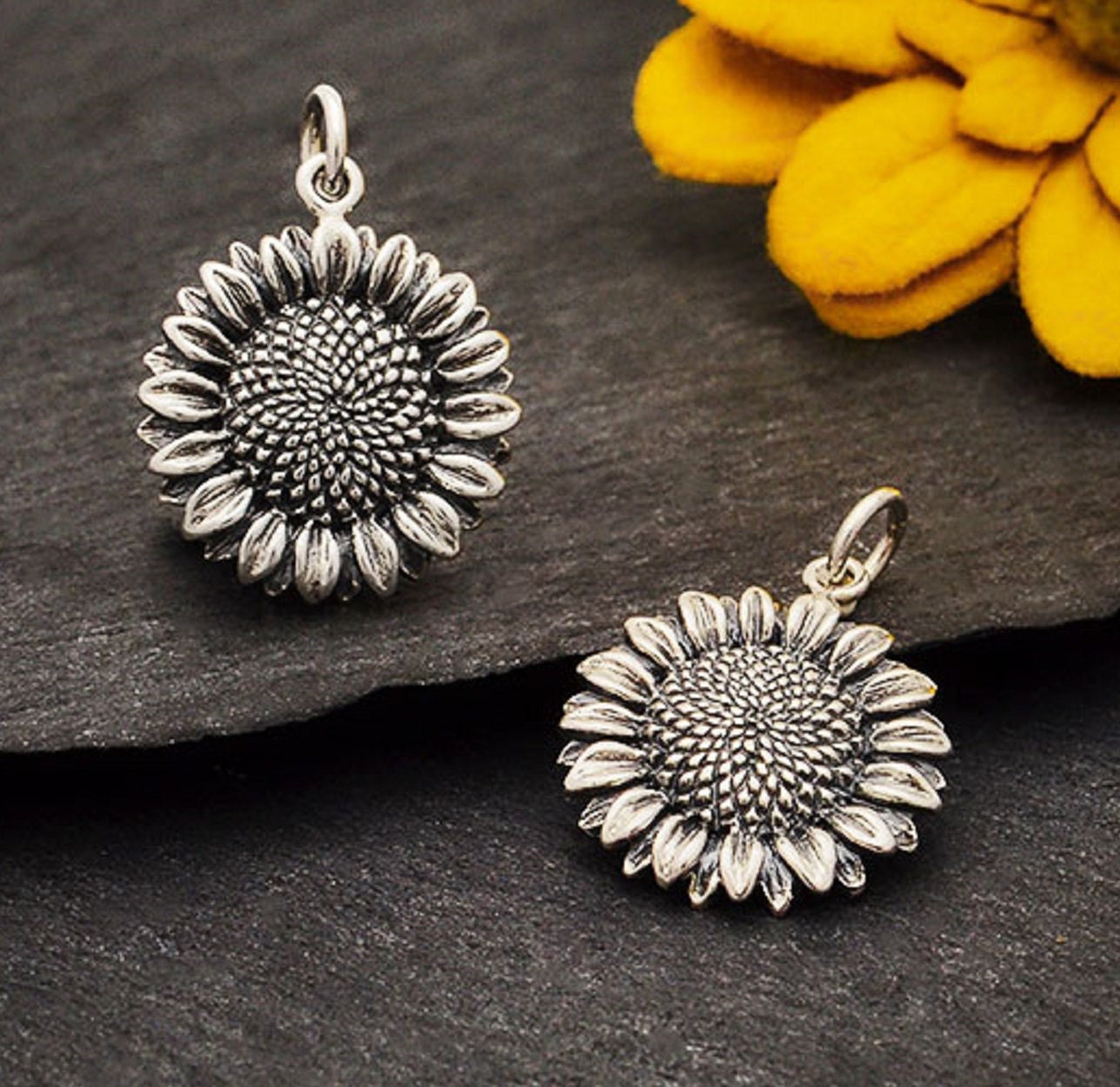 Sunflower Charms Jewelry Making  Enamel Flowers Jewelry Making