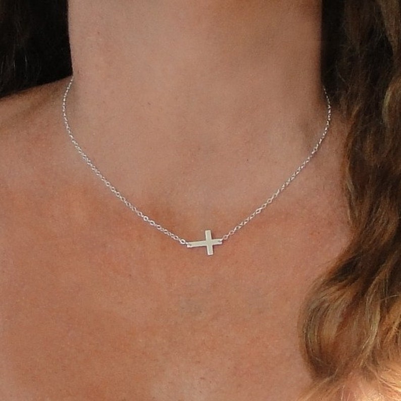 1 Sideways Cross Sterling Silver Sideways Cross Link SALE Charm Pendant, 16x6mm COUPON SALE image 3