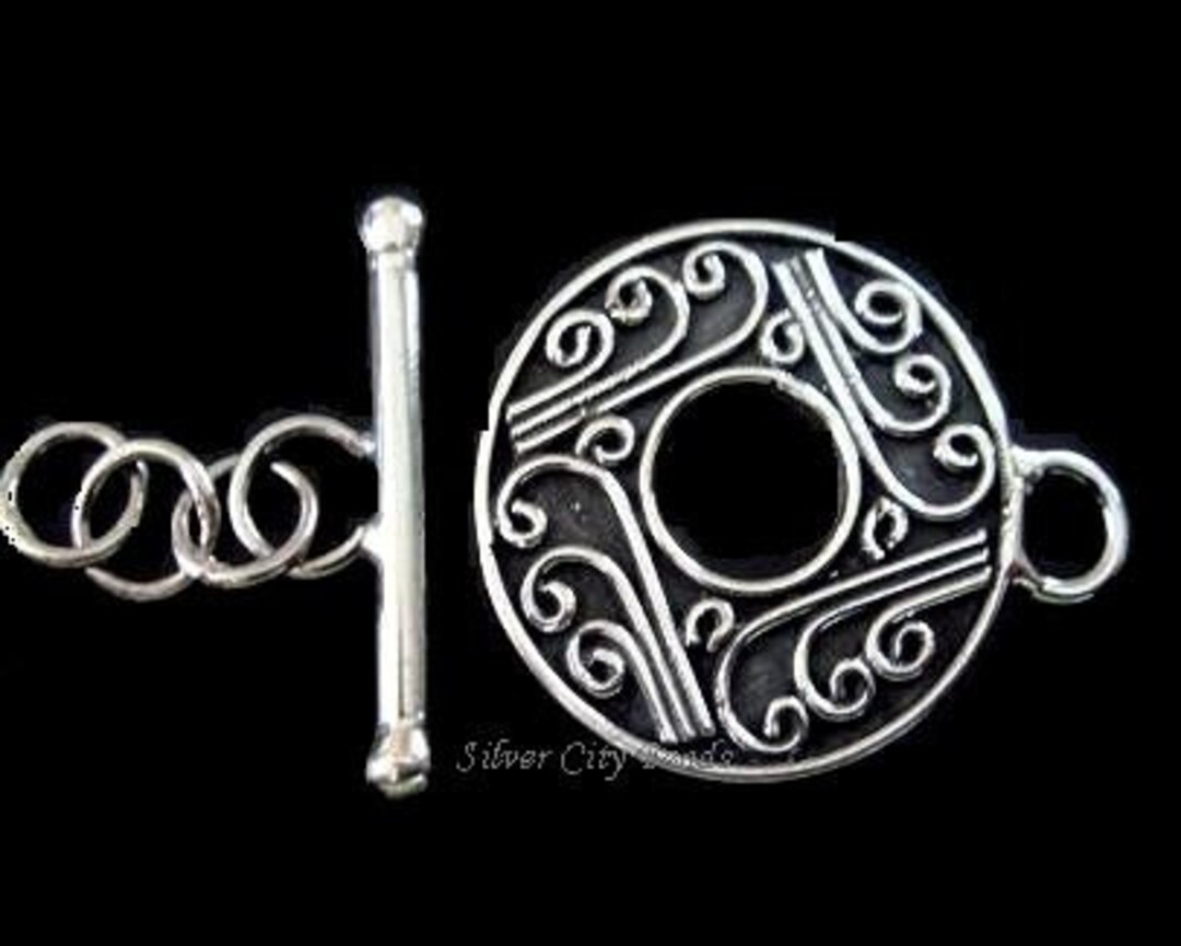 Bali Style 925 Sterling Silver Toggle Clasps For Jewelry Making – Choose 2 Or 6 Sets, 13mm Ring