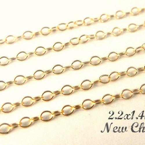 14K Gold Filled Cable Chain With Spring Ring Clasp Gold Etsy