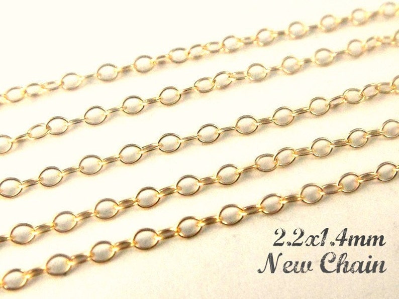 14k Gold Filled Cable Chain, BULK 50 ft Round Wire 1.8x1.4mm image 1