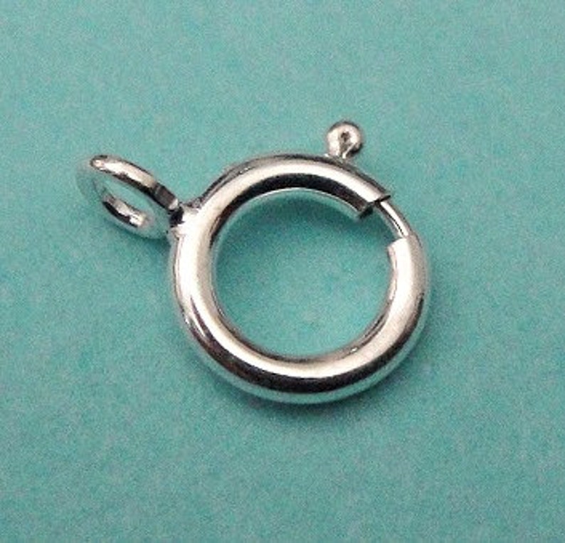 Silver Spring Ring Clasp, 25 Pcs 5mm, Sterling Silver Spring Ring Clasps, Closed Ring, SC145 image 2