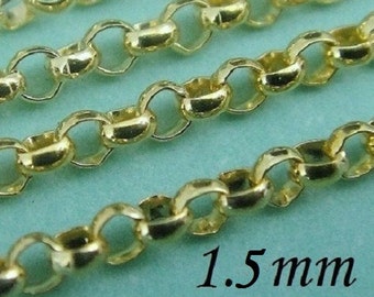 Shop Sale....1,3,5,10,25,50,100 Ft, 14kt Gold Filled Rolo Chain,1.5mm, Wholesale chains, Select your quantity, GF518