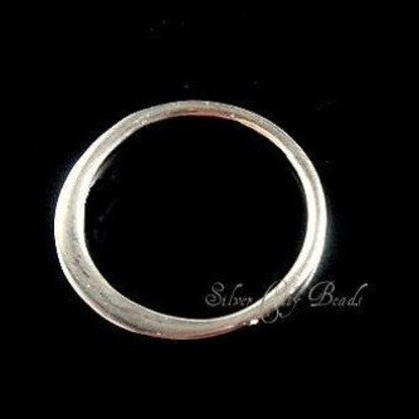 Silver Links, 6 pcs Small Sterling Silver Circle Link-12mm