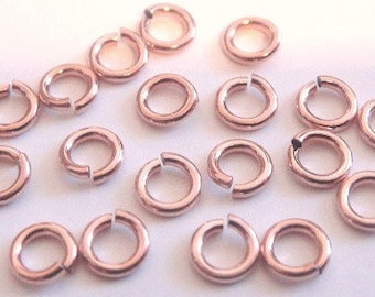 14k Rose Gold Filled Locking Jump Rings, 20 Pcs Super BULK 20 gauge ga g, 4mm , aka Jump Locks, Secure