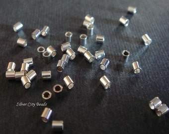 2x2mm Sterling Silver Crimp Beads, HEAVY WEIGHT, Select your quantity