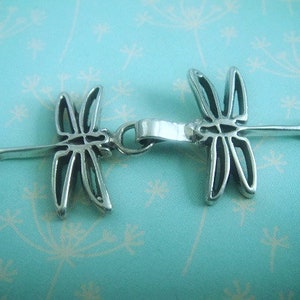 Sterling Silver Dragonfly Hook Clasp Set, 53x19mm SC314