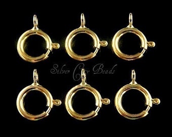 Gold Filled Spring Ring Clasp, Clasps,  10Pcs 6mm, 14k Gold Filled Spring Ring Clasps, Closed Ring
