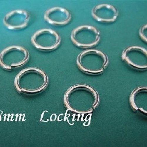 5mm Sterling Silver Locking Jump Rings 50 Pcs 20 Gauge Ga G Etsy