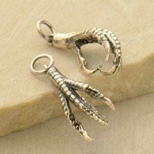 Sterling Silver Bird Claw Charm - Realistic Bird Talons - Wholesale charms