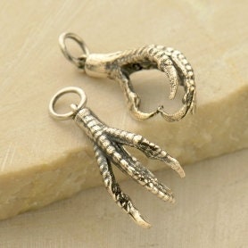 Sterling Silver Bird Claw Charm - Realistic Bird Talons - Wholesale charms