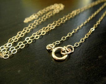 Finished Chain, WHOLESALE, 14K Gold Filled Flat Cable Chain, 18 inch, 1.8x1.3mm