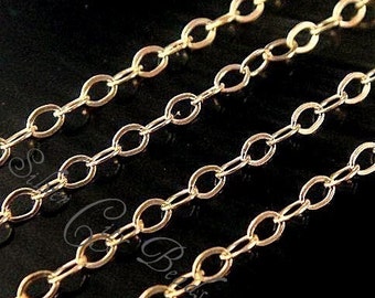 20 Ft 14k Gold Filled Flat Cable Chain WHOLESALE Chains - 2 x1.5mm