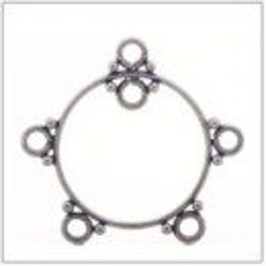 Bali Chandelier Connectors, Hoops, 925 Sterling Silver, Earring Findings, 5 loops, 24x25x1mm
