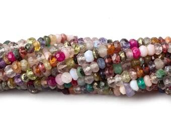 15.5\u201c 4x6mm6x10mm light pink aventurine roundel faceted beads semi-precious stone natural light yellow color rondelle beads QGCO
