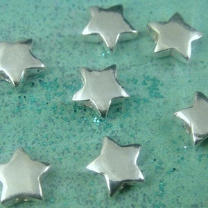 Silver Beads, 25 Pcs Sterling Silver Star Beads ,7mm